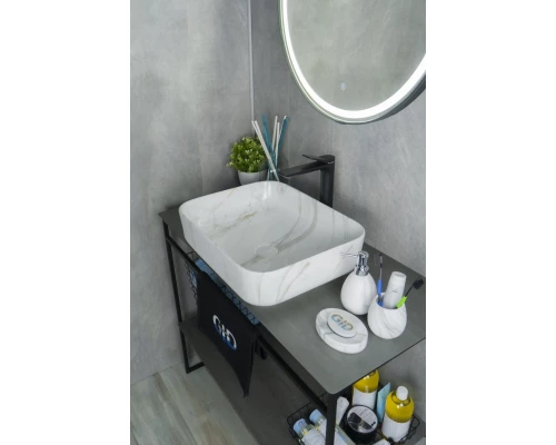 Раковина Gid Mnc190 54426 накладная под камень глянцевая 50x39x13