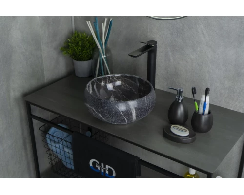 Раковина Gid Mnc480 54432 накладная под камень глянцевая 32x32x15.5