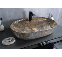 Раковина Gid Mnc346T 54471 накладная под камень глянцевая 61x41x14