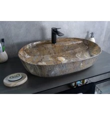 Раковина Gid Mnc346T 54471 накладная под камень глянцевая 61x41x14