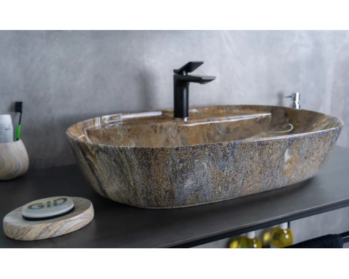 Раковина Gid Mnc346T 54471 накладная под камень глянцевая 61x41x14