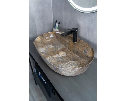 Раковина Gid Mnc346T 54471 накладная под камень глянцевая 61x41x14