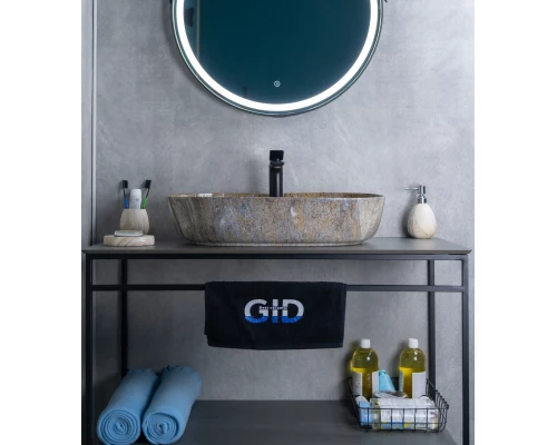 Раковина Gid Mnc346T 54471 накладная под камень глянцевая 61x41x14