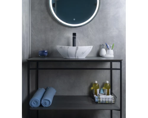 Раковина Gid Mnc138C 54473 накладная под камень глянцевая 41x34x15