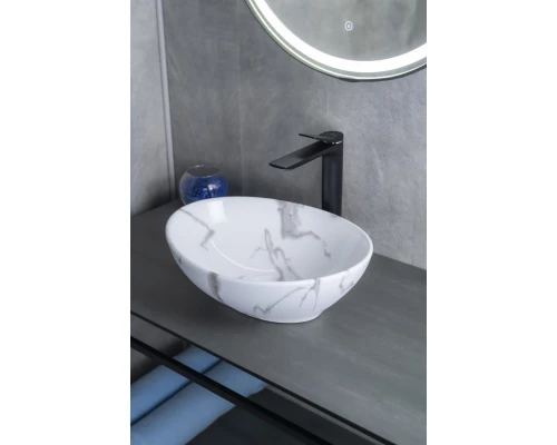 Раковина Gid Mnc138C 54473 накладная под камень глянцевая 41x34x15