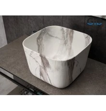 Раковина Gid Mnc9301 54480 накладная под камень матовый 36x36x25.5