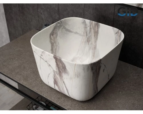Раковина Gid Mnc9301 54480 накладная под камень матовый 36x36x25.5