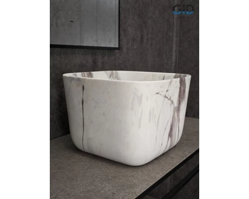 Раковина Gid Mnc9301 54480 накладная под камень матовый 36x36x25.5