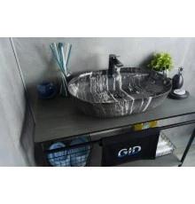 Раковина Gid Bs1346 54466 накладная под камень глянцевая 61x41x14