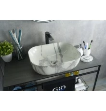 Раковина Gid K397G125 54402 накладная под камень глянцевая 50x40x14