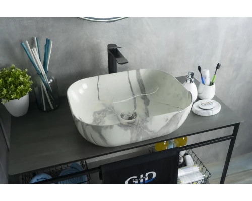 Раковина Gid K397G125 54402 накладная под камень глянцевая 50x40x14