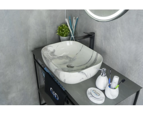 Раковина Gid K397G125 54402 накладная под камень глянцевая 50x40x14