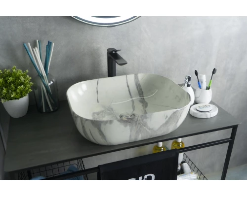 Раковина Gid K397G125 54402 накладная под камень глянцевая 50x40x14