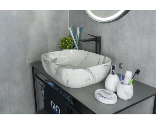 Раковина Gid K397G125 54402 накладная под камень глянцевая 50x40x14