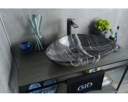 Раковина Gid Mnc206 54427 накладная под камень глянцевая 59x39x13