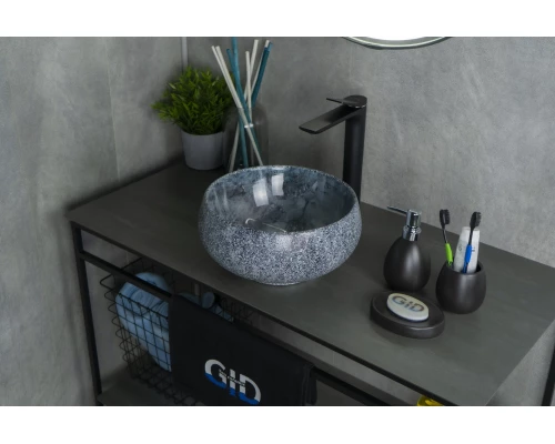 Раковина Gid Mnc481 54433 накладная под камень глянцевая 32x32x15.5