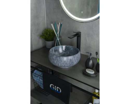 Раковина Gid Mnc481 54433 накладная под камень глянцевая 32x32x15.5