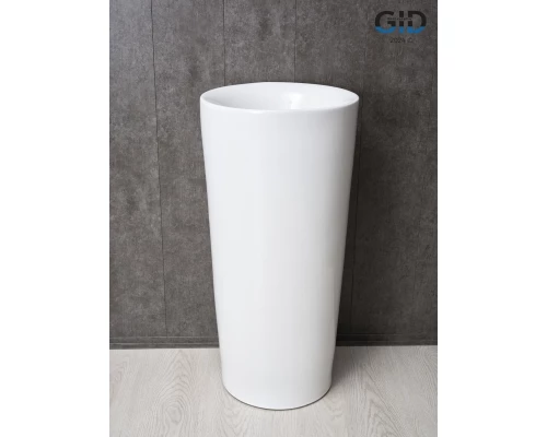 Раковина Gid Nb130w 81118 накладная белая 41x41x85