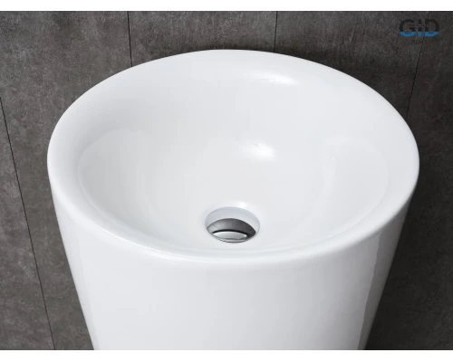 Раковина Gid Nb130w 81118 накладная белая 41x41x85