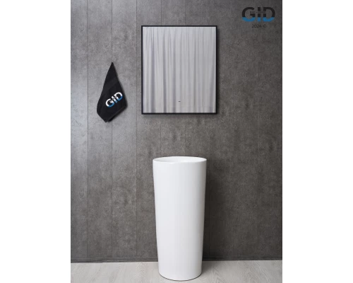 Раковина Gid Nb130w 81118 накладная белая 41x41x85