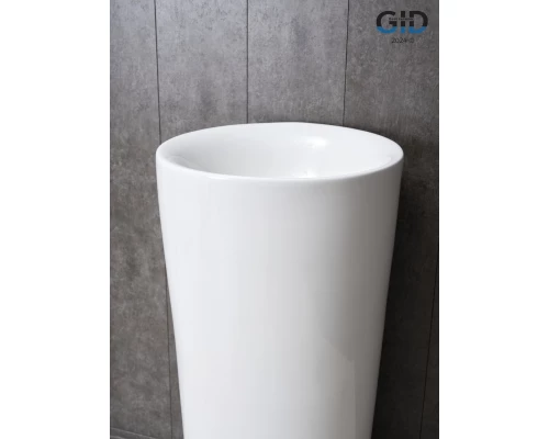 Раковина Gid Nb130w 81118 накладная белая 41x41x85