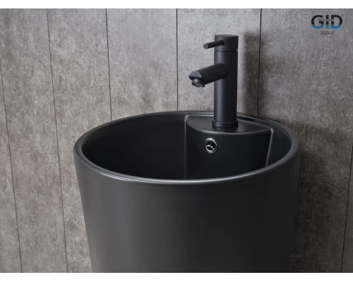 Раковина Gid Nb131bm 81120 накладная черная матовая 40x40x84
