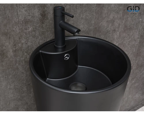 Раковина Gid Nb131bm 81120 накладная черная матовая 40x40x84