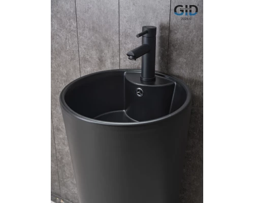 Раковина Gid Nb131bm 81120 накладная черная матовая 40x40x84