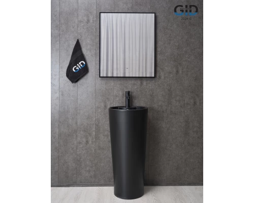 Раковина Gid Nb131bm 81120 накладная черная матовая 40x40x84