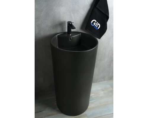 Раковина Gid Nb135bg 81109 накладная черная графит 45x45x85
