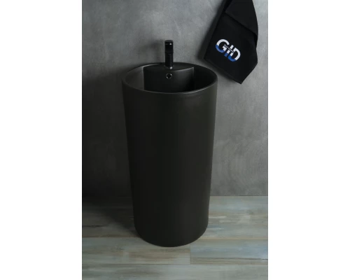 Раковина Gid Nb135bg 81109 накладная черная графит 45x45x85