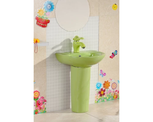 Раковина Gid Nb192-G 69907 накладная с пъедесталом зеленая 43x36x51