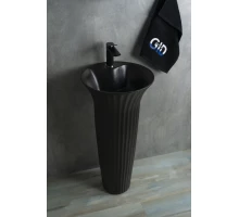 Раковина Gid Nb132bg 81114 накладная под черная  графит 41x41x84