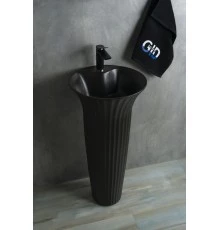 Раковина Gid Nb132bg 81114 накладная под черная  графит 41x41x84