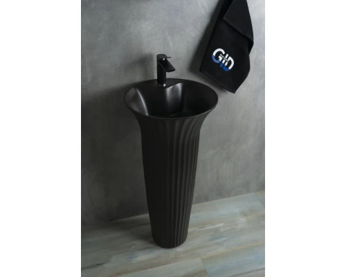 Раковина Gid Nb132bg 81114 накладная под черная  графит 41x41x84