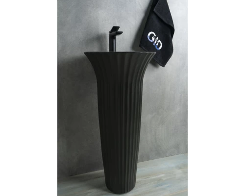 Раковина Gid Nb132bg 81114 накладная под черная  графит 41x41x84