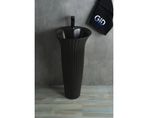 Раковина Gid Nb132bg 81114 накладная под черная  графит 41x41x84