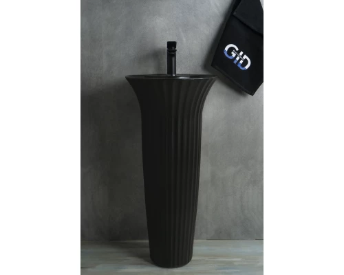 Раковина Gid Nb132bg 81114 накладная под черная  графит 41x41x84