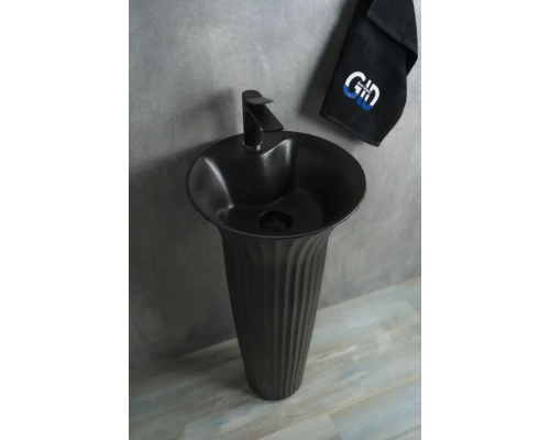 Раковина Gid Nb132bg 81114 накладная под черная  графит 41x41x84