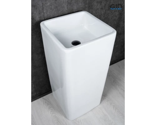 Раковина Gid Nb149 81119 накладная белая 41x41x85