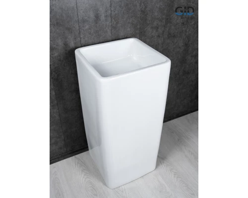 Раковина Gid Nb149 81119 накладная белая 41x41x85