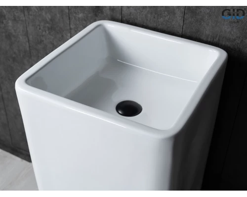 Раковина Gid Nb149 81119 накладная белая 41x41x85