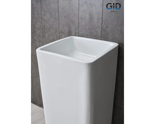 Раковина Gid Nb149 81119 накладная белая 41x41x85