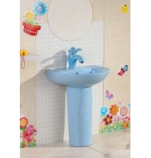 Раковина Gid Nb192-BU 69910 накладная с пъедесталом голубая 43x36x51