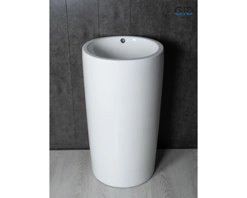 Раковина Gid Nb163 81107 накладная белая 46x46x85