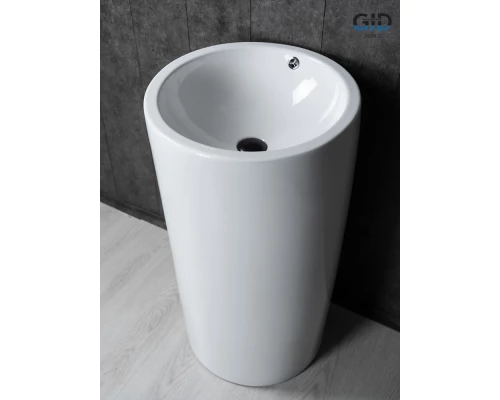 Раковина Gid Nb163 81107 накладная белая 46x46x85