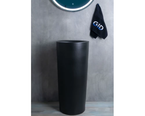 Раковина Gid Nb130bg 81110 накладная черная графит 40x40x85