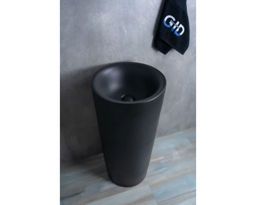 Раковина Gid Nb130bg 81110 накладная черная графит 40x40x85