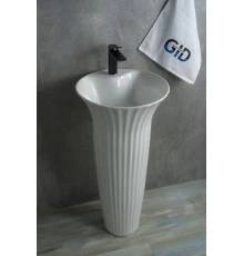 Раковина Gid Nb132 81113 накладная белая 41x41x84