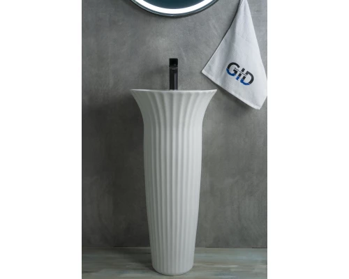 Раковина Gid Nb132 81113 накладная белая 41x41x84